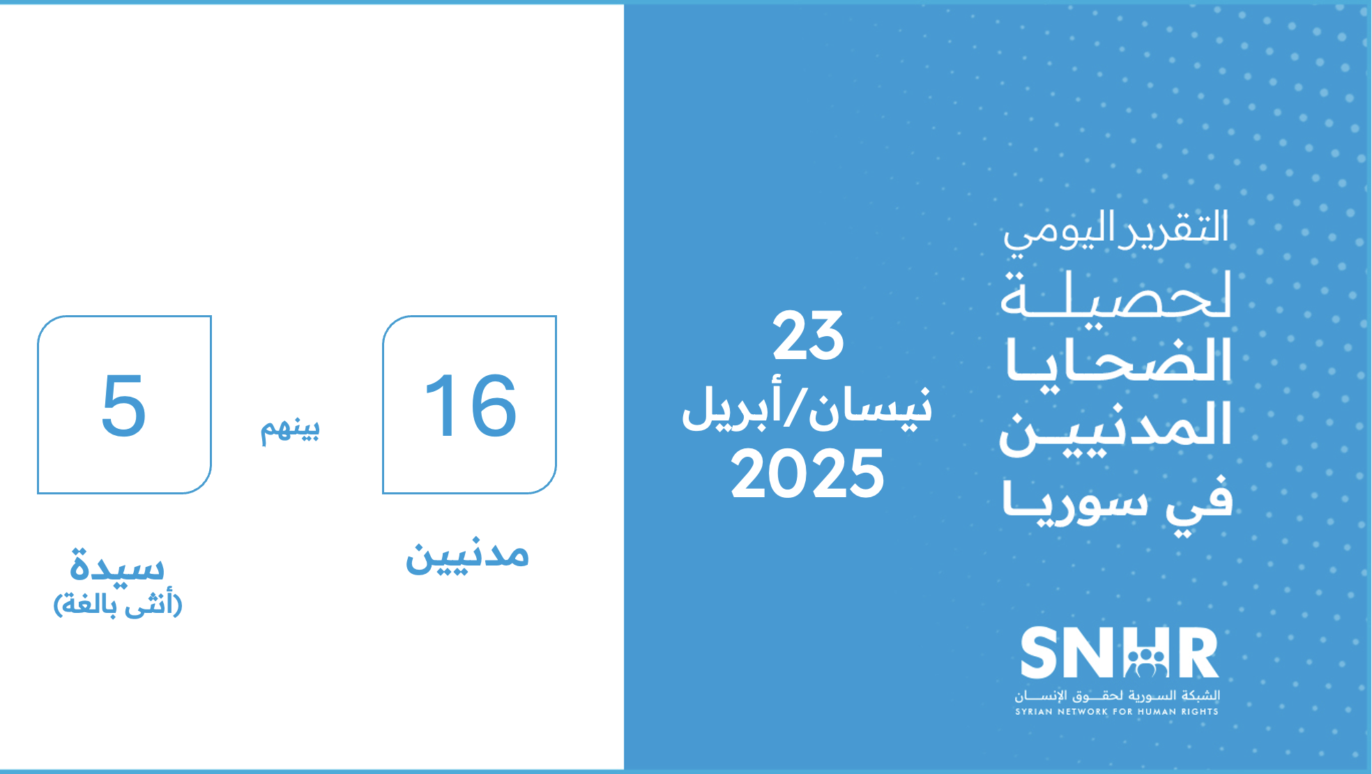 Daily brief on civilian deaths in Syria for April 23, 2025